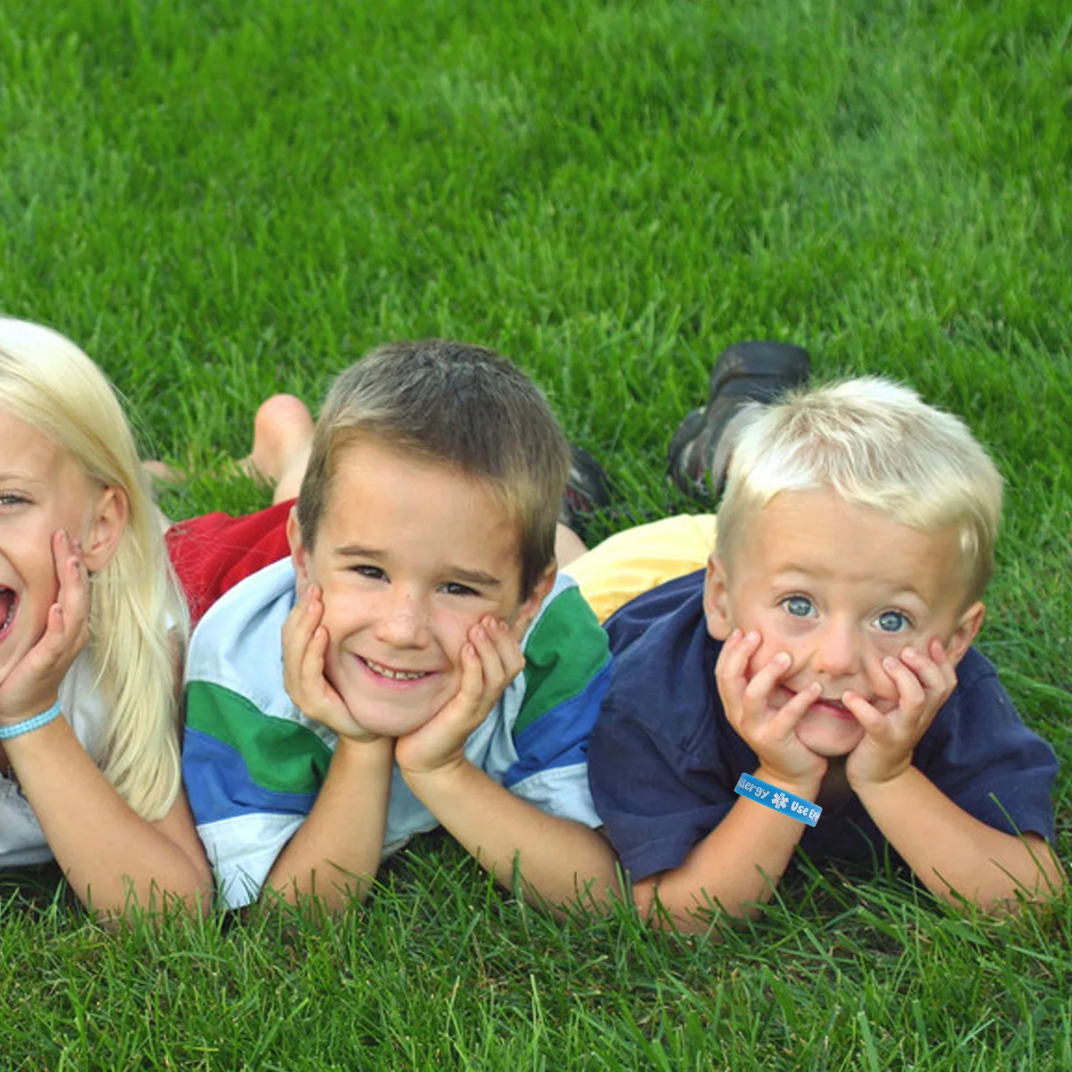 4 قطع من أساور التحذير الطبية للحفلات، أساور معصم آمنة غير مزعجة، سوار أزرق #6