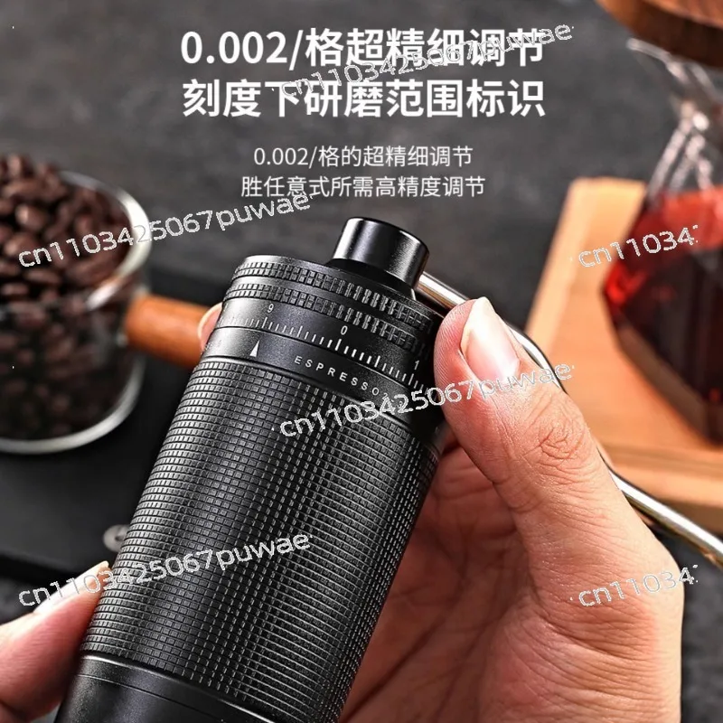 Manual Coffee Grinder Stainless Steel Conical Burr Portable Hand Crank Coffee Mill for Espresso Bean Grinding