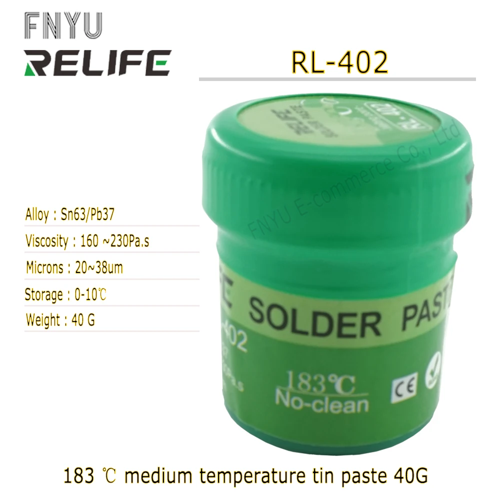 RELIFE RL-400 RL-401 RL-402 عدم نظيفة لحام لصق Sn63/Pb67 183 °C اللحيم لصق ل فون الهاتف بغا Reballing لحام