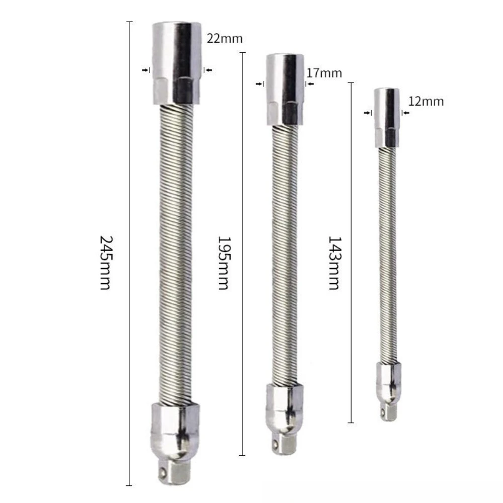 1/2 3/8 1/4 Flexible Socket Extension Bar Set Ratchet CR-V Alloy Steel Wrench Extension Rod Flying Connecting Rod Tool
