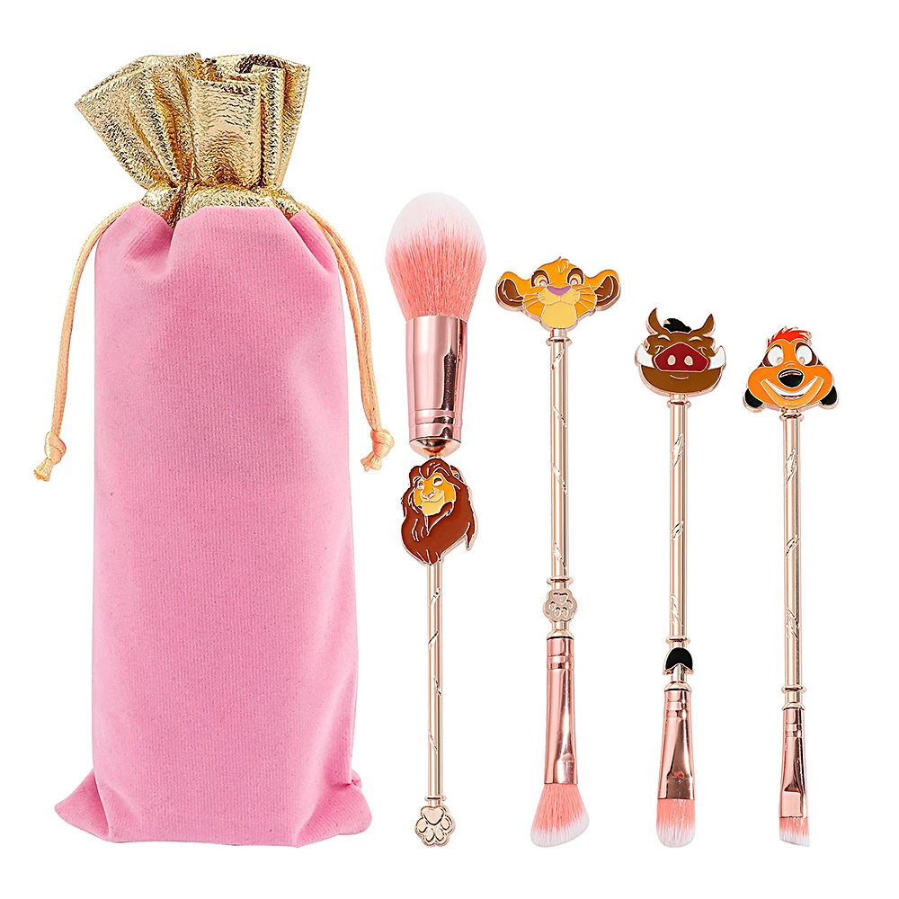 The Lion King Makeup Brushes for Women, Kawaii, Simba, Nala Cosmetics Brush, Eyeshadow, Concealer, Lip, Eye Brush, 4Pcs Set