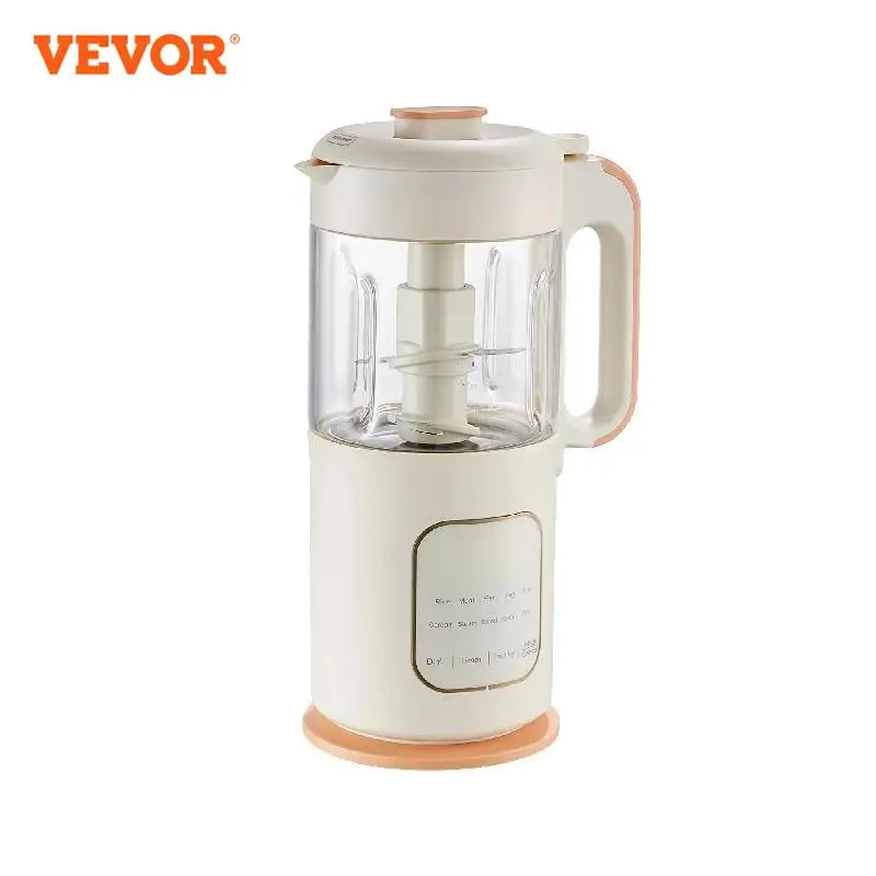 VEVOR Baby Food Maker 500W Baby Food Processor with 300 ml Glass Bowl SUS304 Stainless Steel 4-Blade Baby Food Steamer Grinder