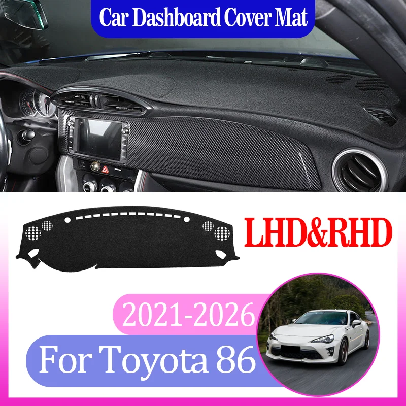 

Car Center Console Dash Mat For Toyota 86 2021 2022-2026 Dustproof Anti-Slip Sunshade Dashmat Dashboard Cover Mat Accessories