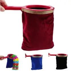 Bolsa de cambio de tela de terciopelo retorcido para niños, flor de tracción, hacer que las cosas aparezcan, juguetes de trucos de magia de cerca, 1pc