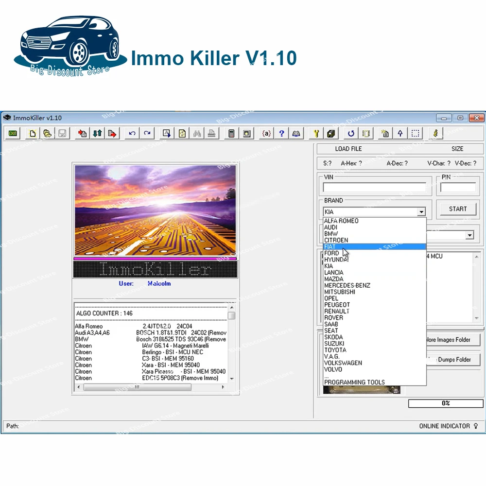 ECU Programmer Tool Newest IMMO Off Software v1.1 Immo Killer for Car Repairing Passing Virigining the Immobilizer send link