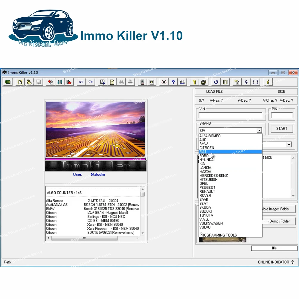 ECU Programmer Tool Newest  IMMO Off Software v1.1 Immo Killer for Car Repairing Passing Virigining the Immobilizer send link