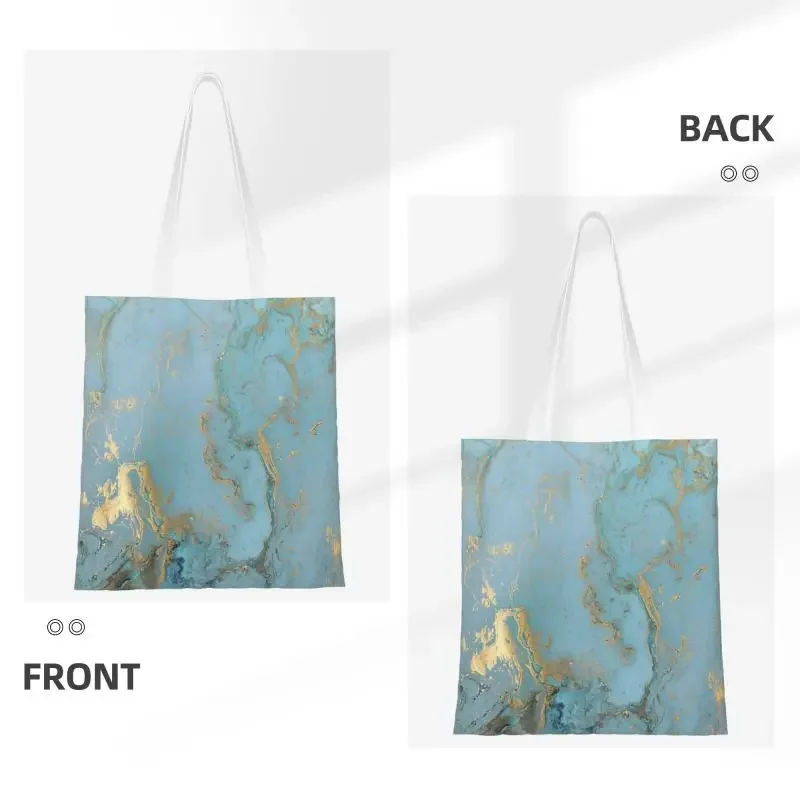 Marble Design Texture Abstract Pattern Shopping Bag Canvas Shoulder Tote Bag Portable Modern Geometric Graphic Shopper Bags