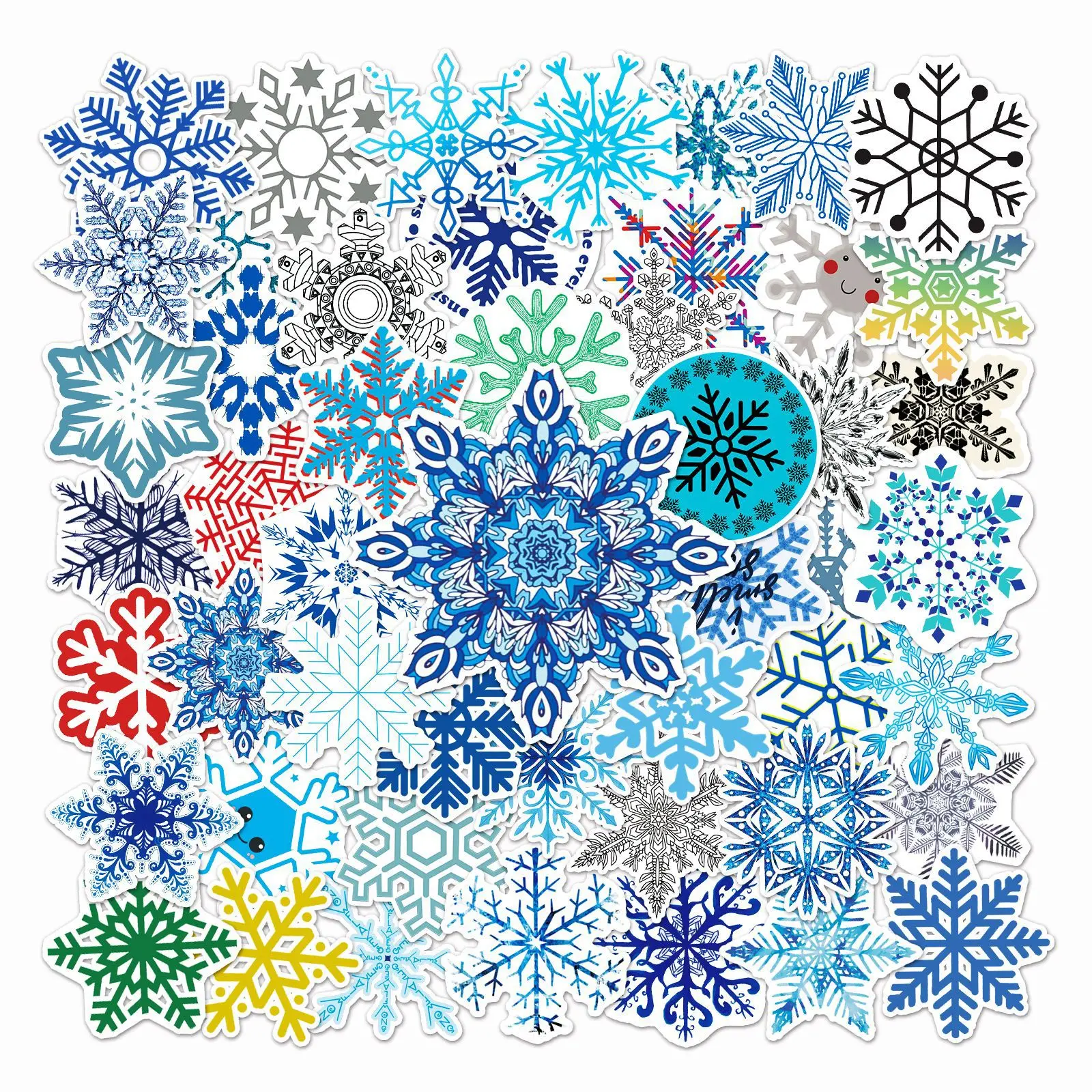 

10/50PCS Colorful Snowflake Sticker Cartoon Personality Cool Creative DIY Water Cup Phone Case Scrapbook Graffiti Decal Toy