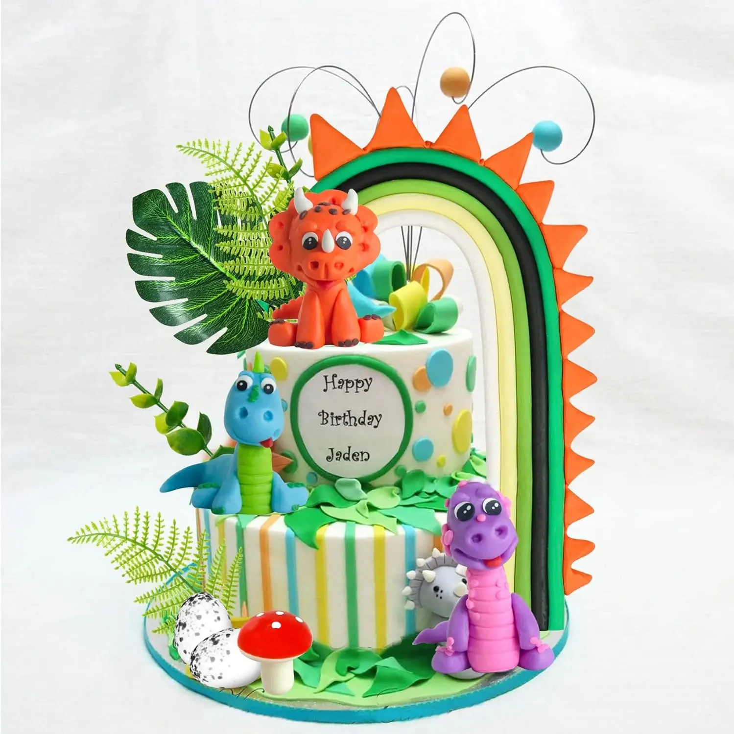 3PCS Dinosaur Theme Party Cake Topper Birthday Party Decorations Kids Boy Cake Decor