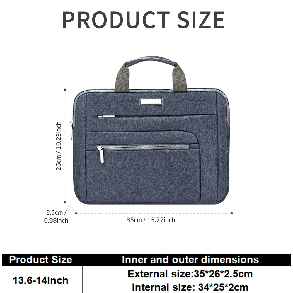 Laptop Sleeve Case 13.6-14 Inch for MacBook Pro/Air Dell Lenovo HP Slim Protective Carrying Bag for Work Travel School Men Women
