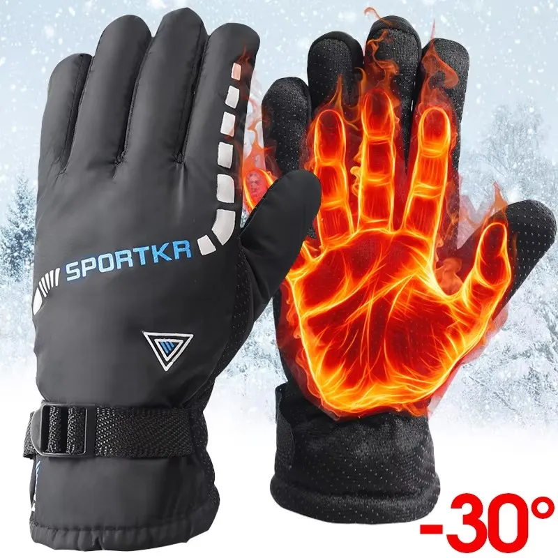 Winter Warm Gloves Outdoor Activity Waterproof and Anti Sli Thicken Gloves Skiing Riding Hiking Motorcycle Sport Full Gloves