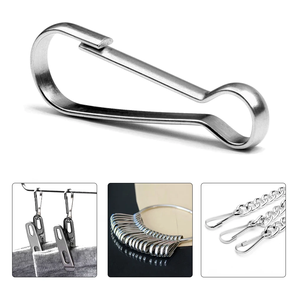 

50PCS Metal Snap Spring Clip Hooks Purse Snap Gourd Zipper Buckle Hanging Buckle Keychain Keyring Accessory 20/25/32/40/42mm