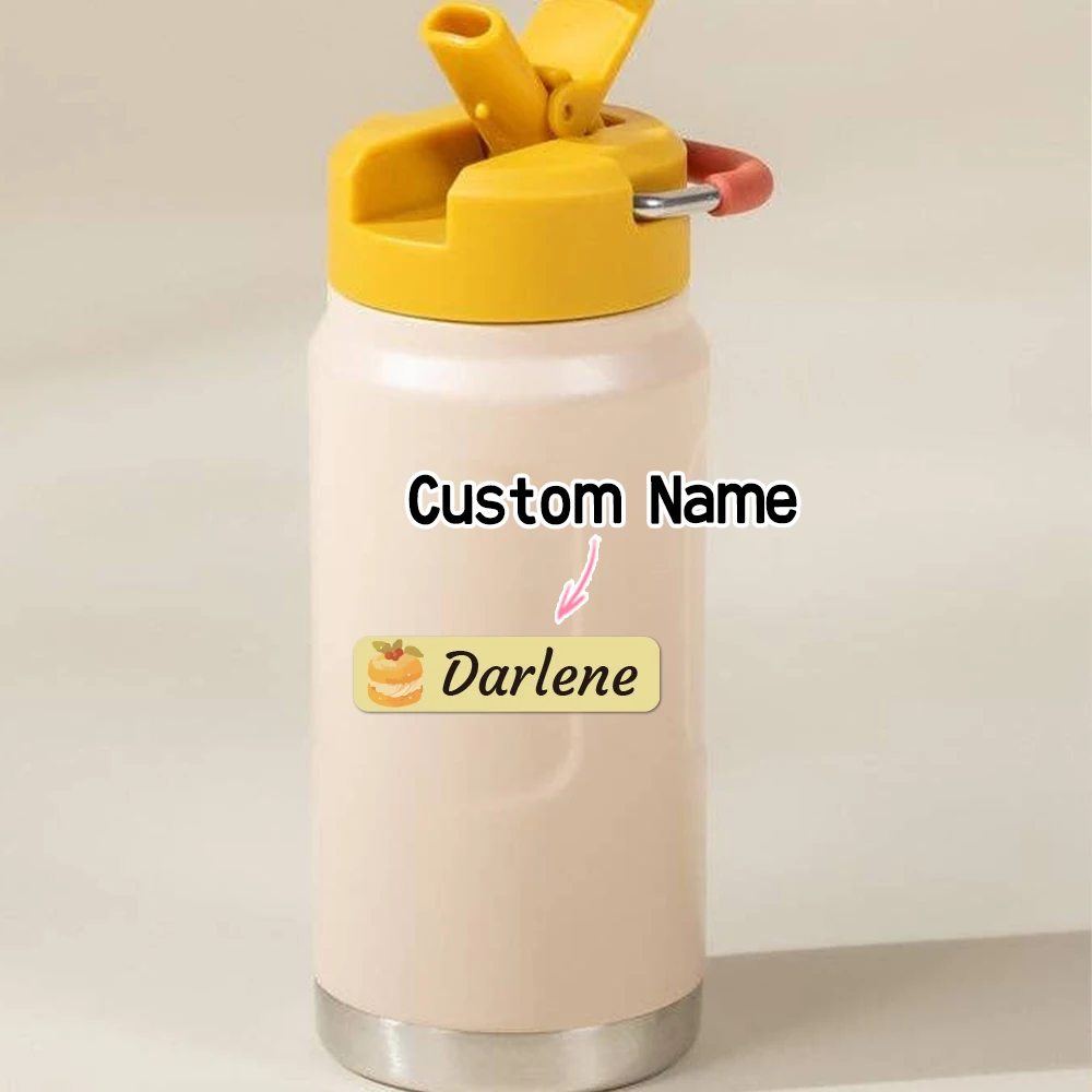 Custom cake Name Sticker,Transparent Waterproof Stickers for Kids,diy Name Labels for School Bag Bottles Box Mug Uniform view 2