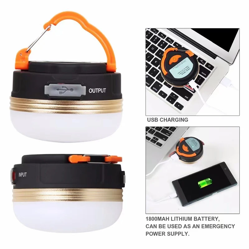 

Waterproof Usb Rechargeable Portable Camping Lamp, Lantern Led with Strong Magnet Tent Light for Horses Flashlight