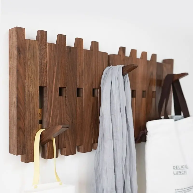 Creative Keyboard Coat Stand Black Walnut Porch Decoration Wall Coat Rack Living Room Bedroom Home Decor Key Storage Interior image 3