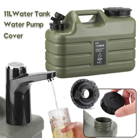 11L Outdoor Water Bin Large Capacity Camping Water Buckle with Faucet &USB Rechargeable Electric Water Pump Water Tank Dispenser