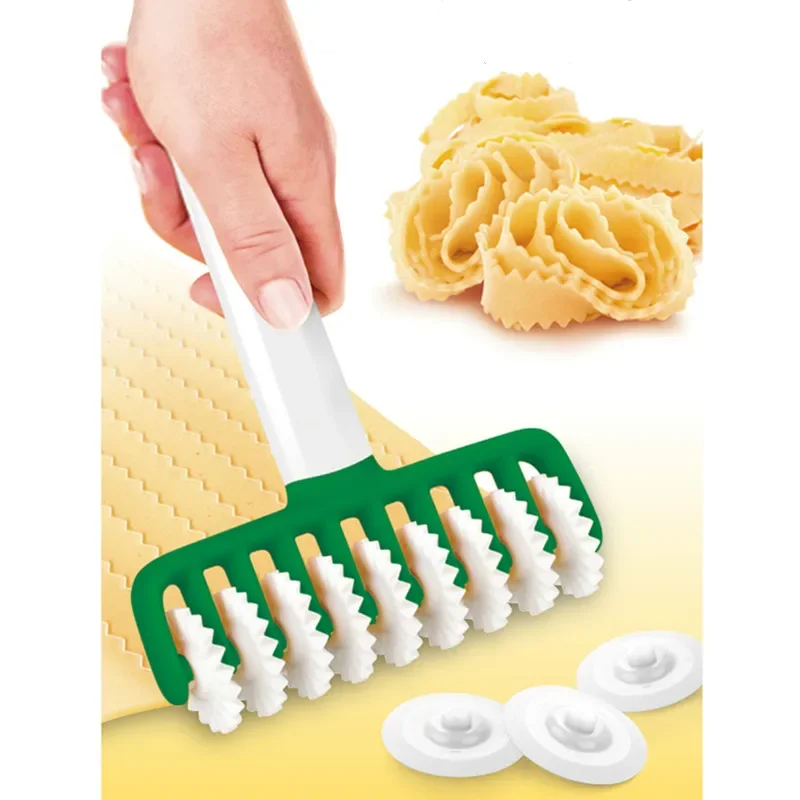 Pasta Maker Cutter Spaghetti Machine Jagged Teeth Noodle Portable Plastic Running Wheel Roller