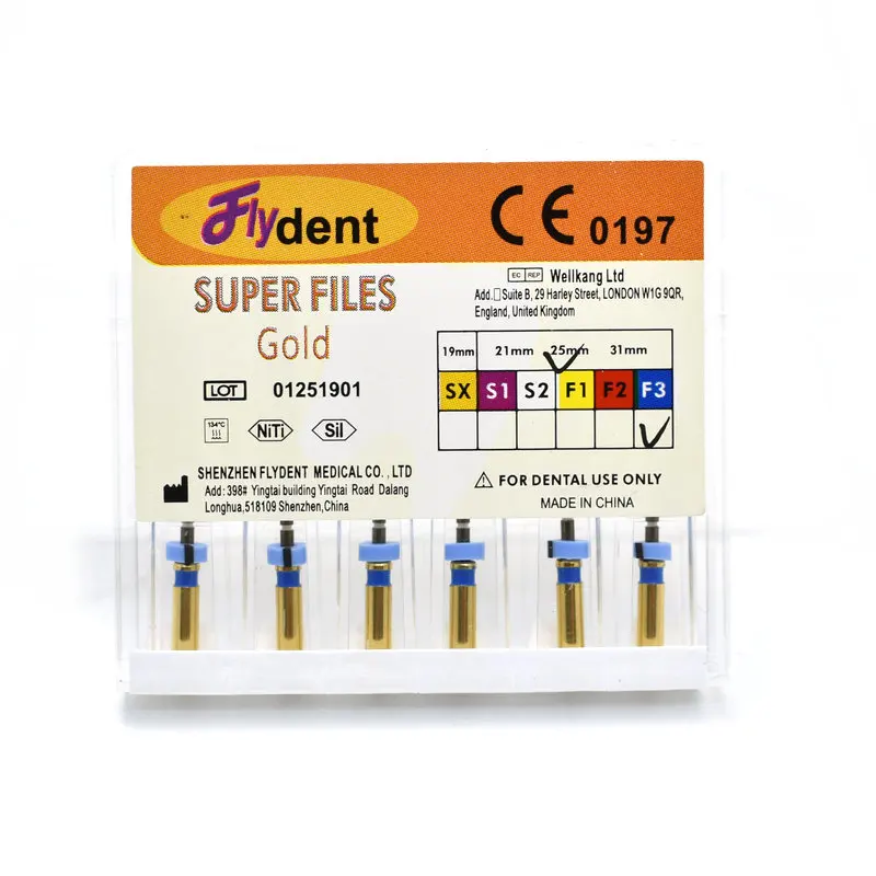 Dental Instrument Pro Gold Taper Wurzelkanalfeilen SX-F3 Super Files Gold Biegbar für die Vorbereitung der Wurzelkanalbehandlung – Detail 9