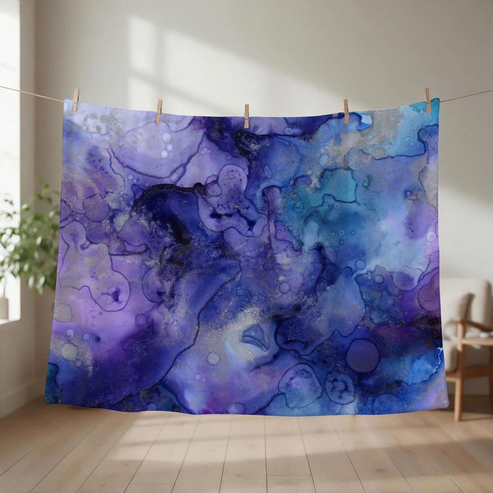 Watercolour Throw Blanket couch cozy soft plush fuzzy picnic outdoor blanket