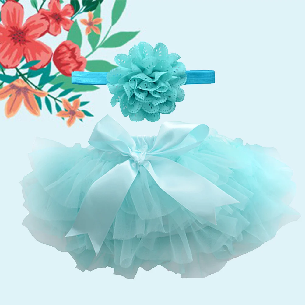 

1Pcs Baby Girls Tutu Skirt Blue Size Satin Elastic Waistband Newborn Birthday Photography Props Clothes Accessory