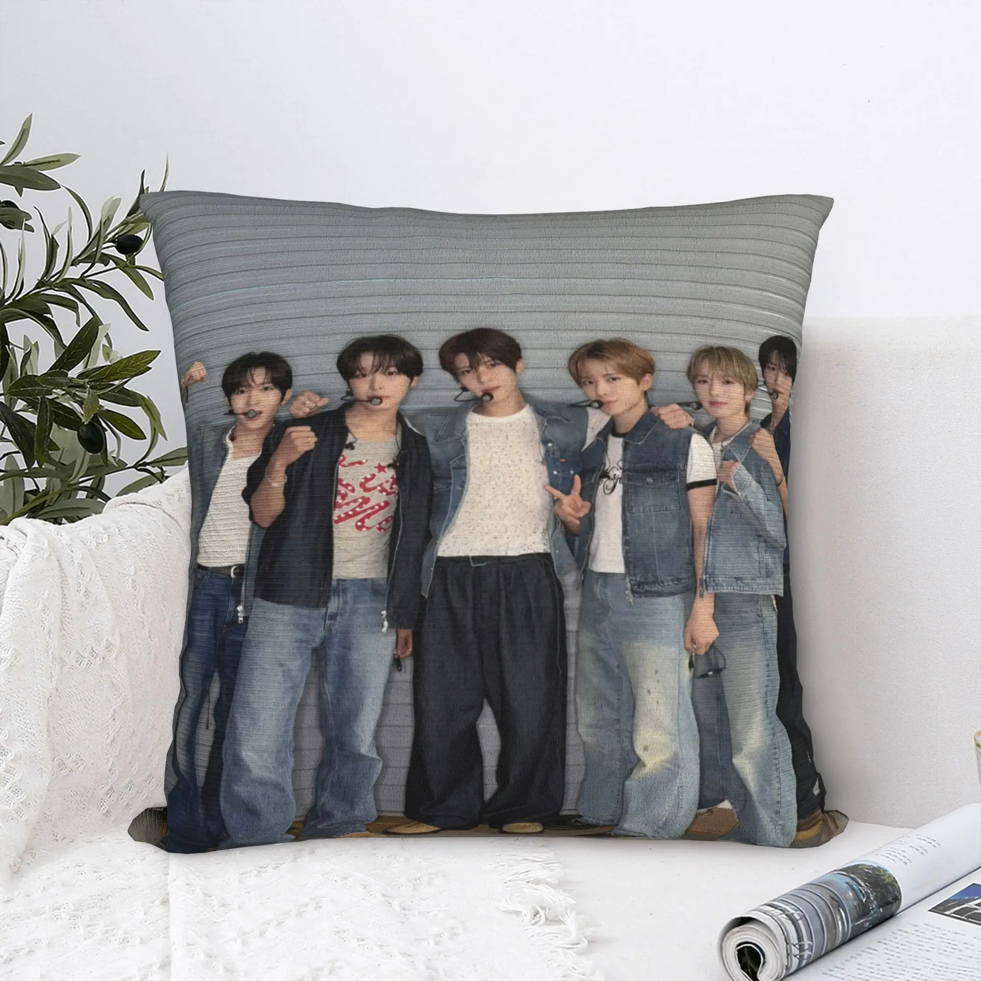 TWS Boy Group Pillow Case  Print Pillow Cover For Living Room Sofa Cute Funny Pillowcases
