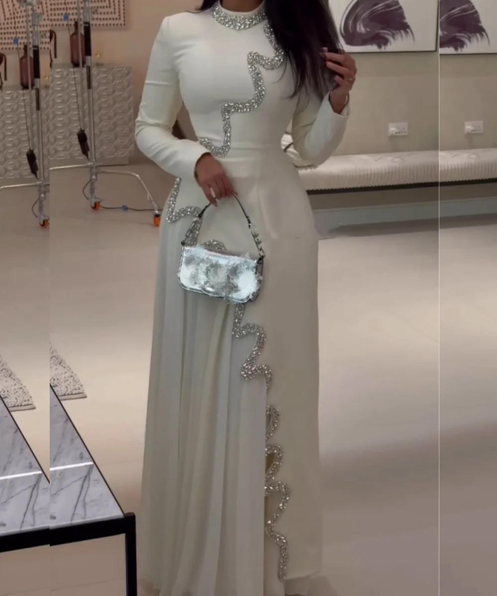 

Индивидуальные вечерние платья на заказ: плиссированные, с пайетками, А-силуэт, высокий воротник, длинные, простые, для особых случаев