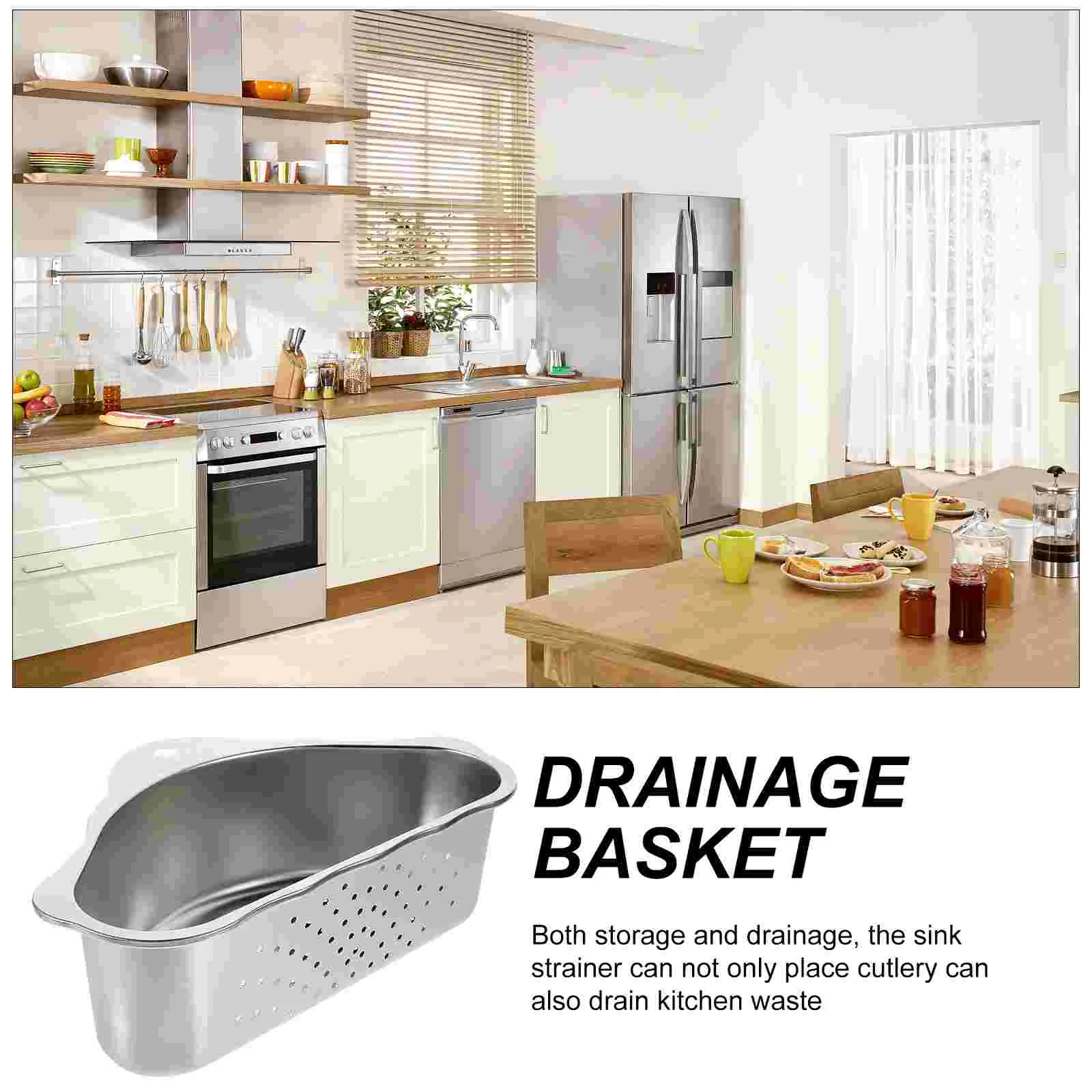 Kitchen Filter Basket Drain Stainless Steel Triangle Sink Rack Suction Cup Storage Leaking Vegetable (black [201 Steel]) Shape