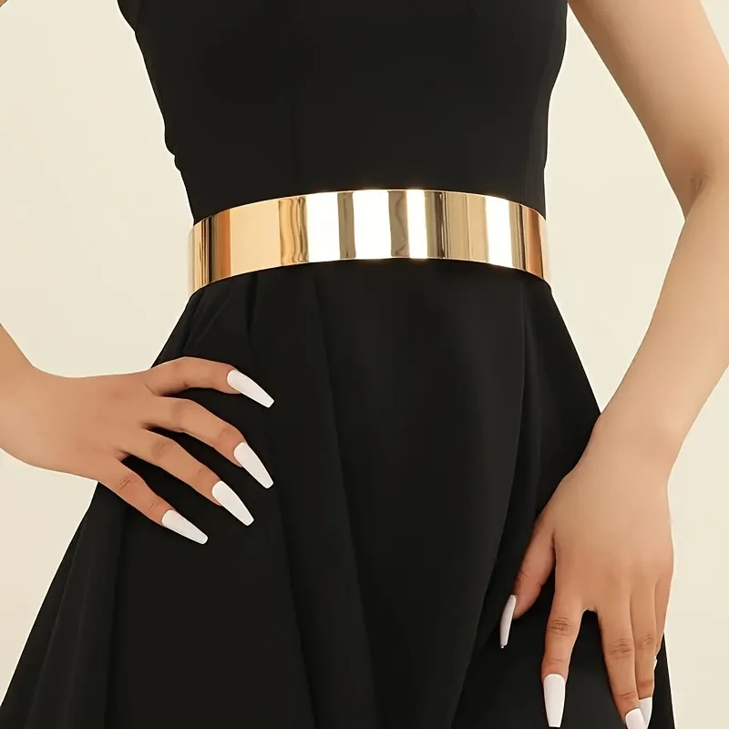 الكلاسيكية الذهبي حزام معدني العصرية قابل للتعديل الخصر سلسلة فستان أنيق حزام الجسم مجوهرات للنساء الاستخدام اليومي