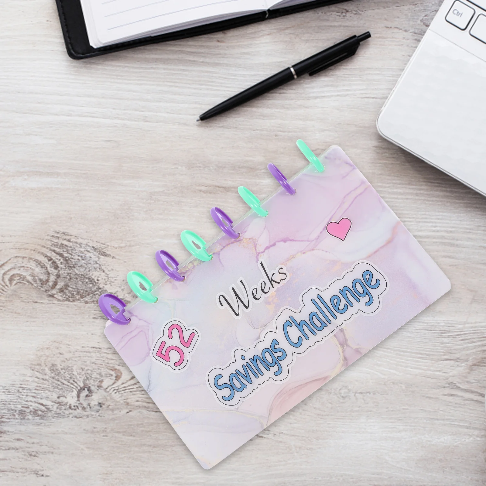 مجموعة واحدة من مجلد الميزانية مع أكياس نقدية، كتاب تحدي التوفير خفيف الوزن للمنزل والمكتب والسفر والتخطيط المالي #5