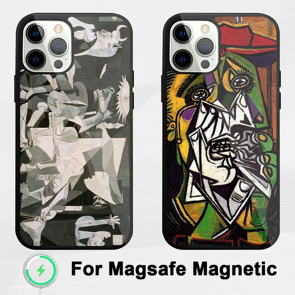 Art Pablo Picasso Cubism Abstrac Phone Case For iphone Pro 11 Max 13 Plus 12 14 Mini 15 Magsafe Magnetic Wireless Charging Shell