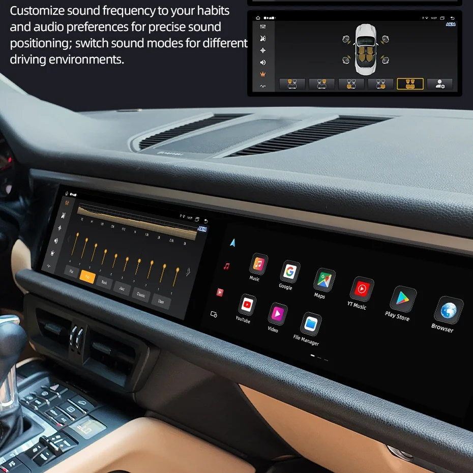 For Porsche Macan 2011 2012 2013 - 2016 2017 Upgraded Dual Screen Intelligent System Android Multimedia Player Car GPS Carplay