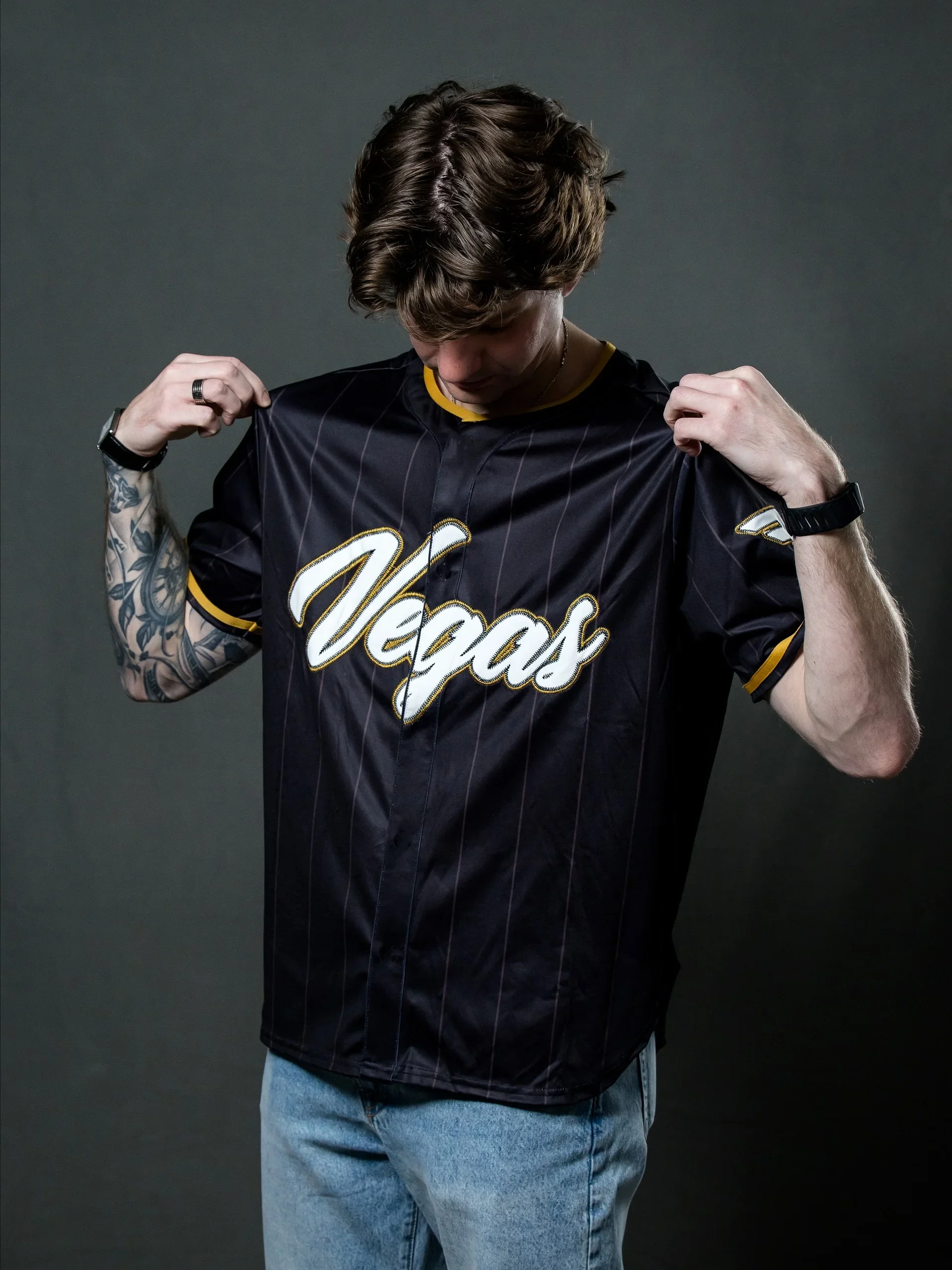 2026 Las Vegas Concept Baseball Jersey with Gold Border 3D Printed Short Sleeves for Daily Street Training and Family Clothing