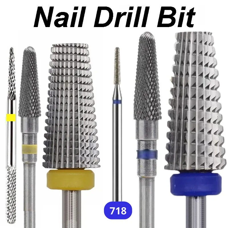 1PC/3PCS Professional-Grade Tungsten Steel with Diamond Nail Drill Bit Cuticle Remover Bits，for Electric Nail Drill Compatible,