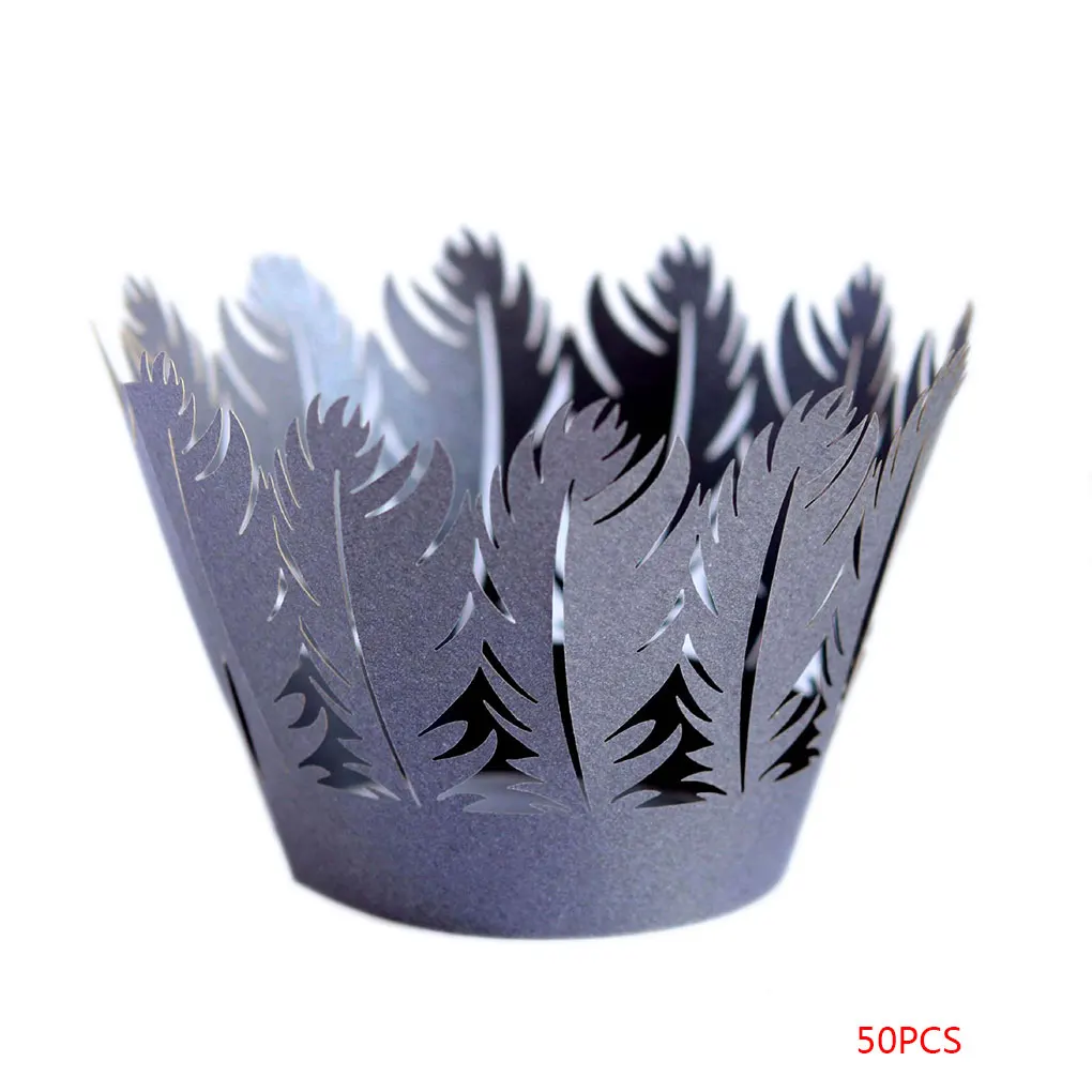 

50pcs Cupcake Wrappers Artistic Bake Cake Paper Cups Holllow Cut Liner Baking Cup Muffin Case Trays