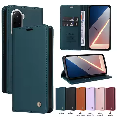 Magnetic Leather Wallet Flip Case for POCO M7 M6 M4 M3 4G F8 F7 F6 F4 X7 X6 X5 X4 GT Pro 5G Ultra C85 C71 Cover Business Design