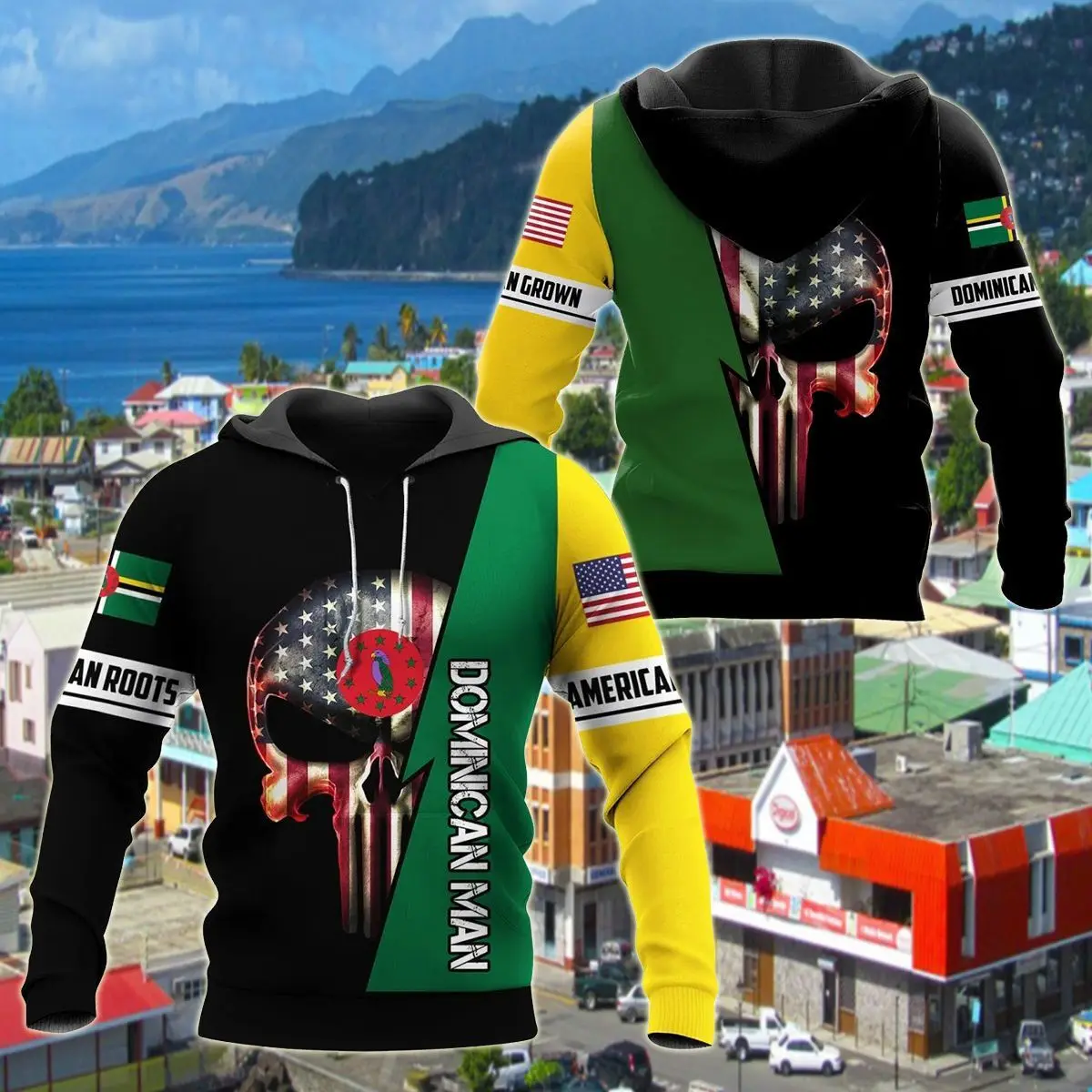 Dominica Vlag En Embleem Patroon Hoodies Voor Mannen Losse Heren Mode Sweatshirts Jongens Casual Kleding Oversized Streetwear