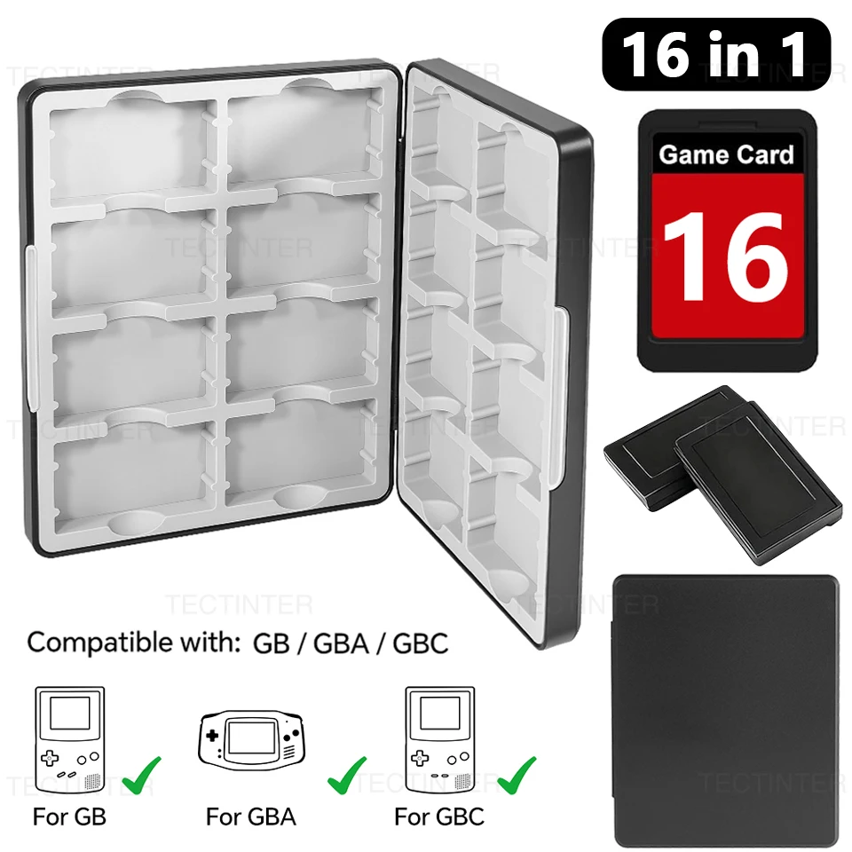 Portable 16 in 1 Game Card Storage Box for GB/GBA/GBC BOY ADVANCE Magnetic Large-Capacity Case Dustproof Box Shell Accessories