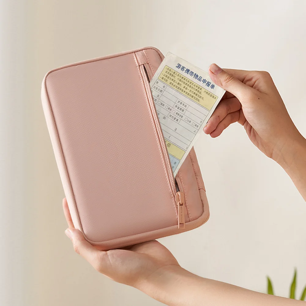 

Portable Travel Plane Bag Waterproof High Quality Multi-functional ID Ticket Clip Passport Bag Fashion Business Document Storage