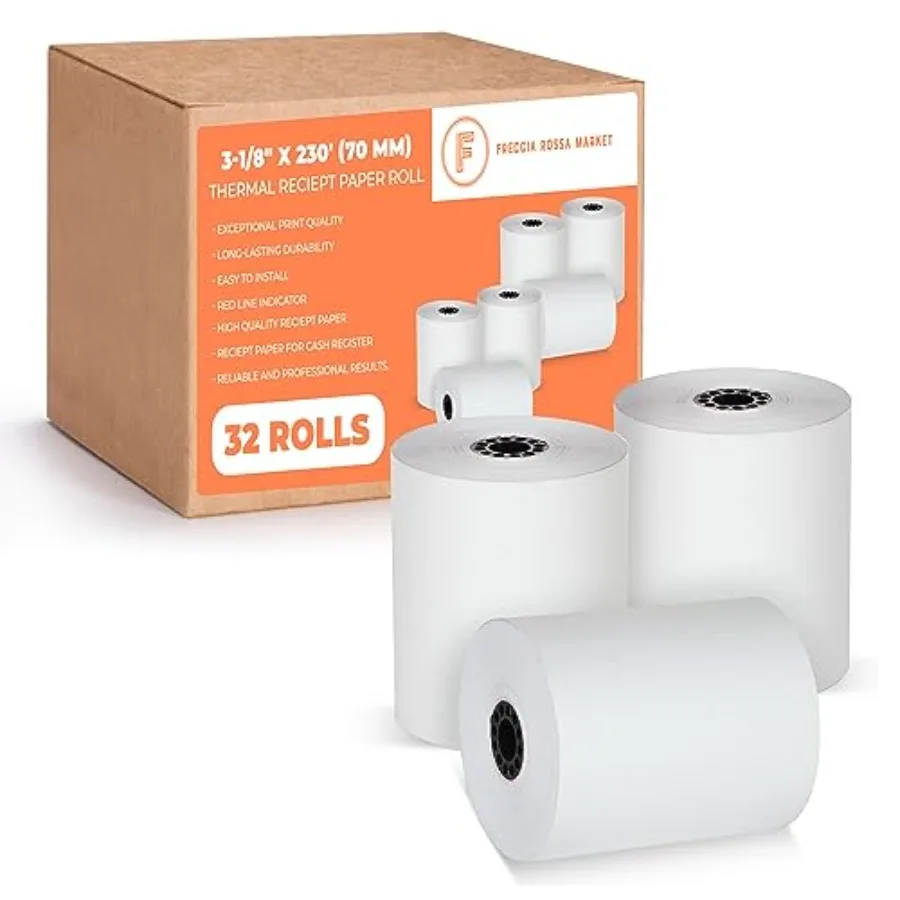 Thermal Printer Receipt Paper 3 1/8 x 230 for Clover Station Pro Cash Registers and All POS Cash Registers Star Micronics BPA F