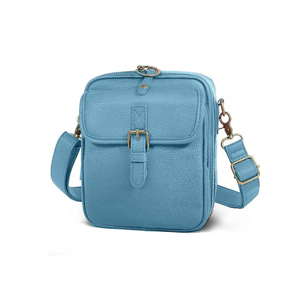 

Leather Women Messenger Bag Large Capacity with Adjustable Removable Strap Crossbody Leather Bag Vintage Solid Color