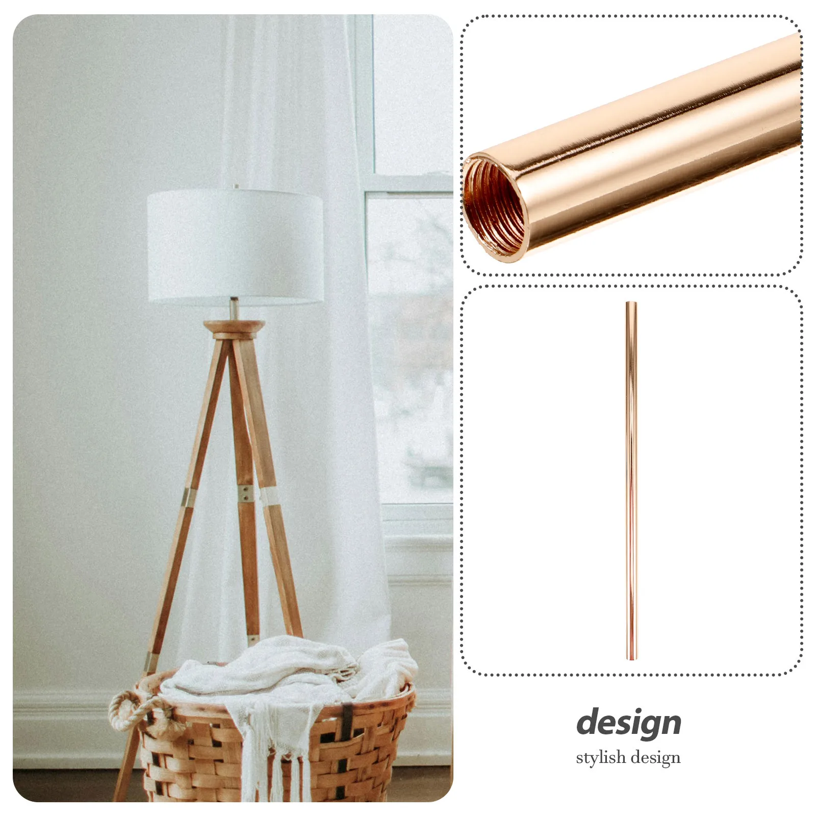 

Lighting Fixture Downrod M10 Threaded Straight Iron Pipe Electroplated Finish Hollow Design for Lamp Repair Replacement DIY Kit