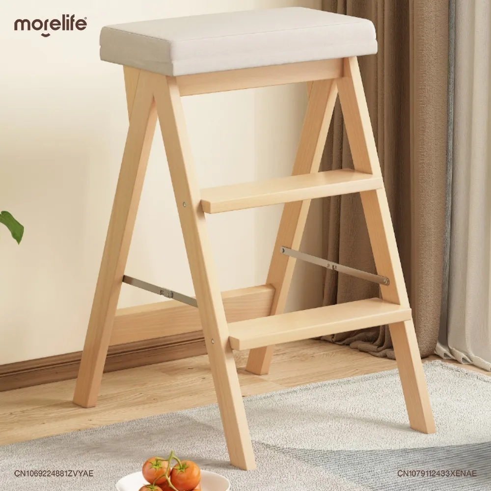 Modern Simple Solid Wood Folding Stool Household Step Portable Stools Creative Multi-functional High Bench Kitchen Furniture K01
