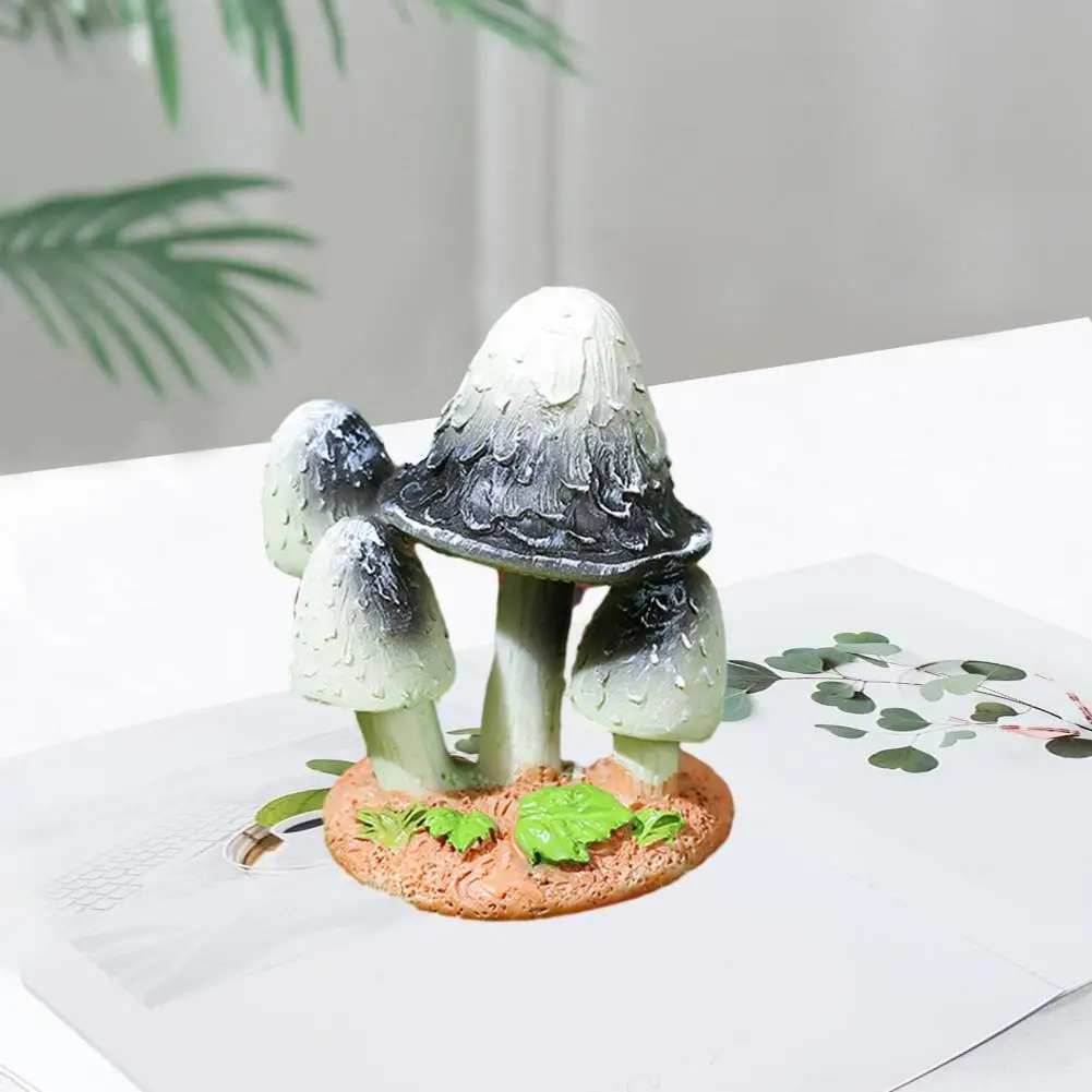 Figurine Handicraft Artificial Mushroom Model Vibrant Mini Mushroom Statue Realistic Diy Fairy Garden Ornament for Widely