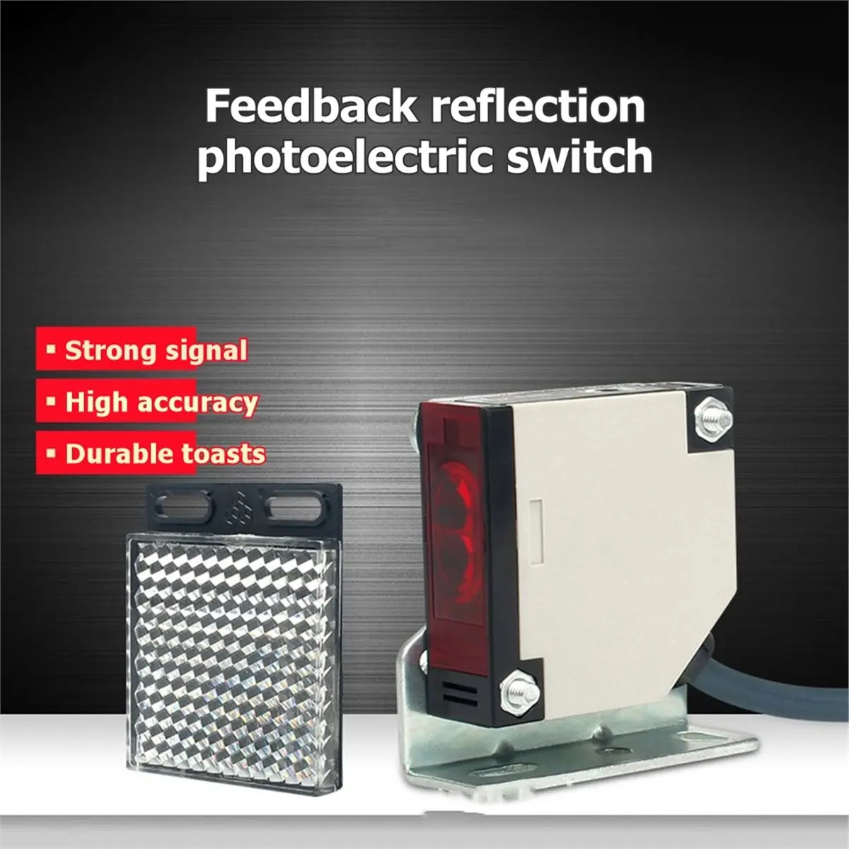 A40I E3JK-R4M1 Reflective Square Photoelectric Switch Sensor with Reflector Plate AC220V/DC24V Universal Model