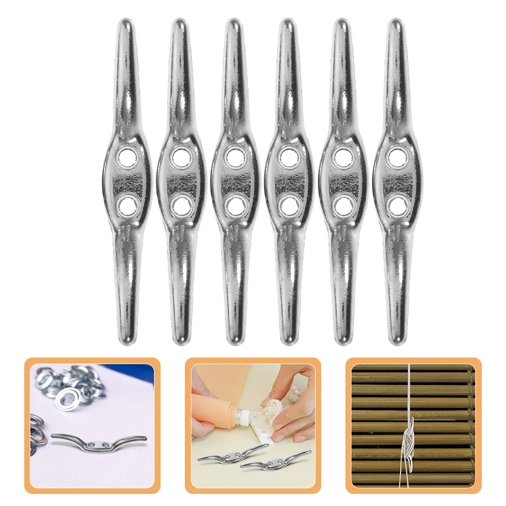 

6pcs Metal Blind Cleats Lightweight Cord Winders For Curtains Blinds Shutters Easy Install Wall Mounted Self Adhesive