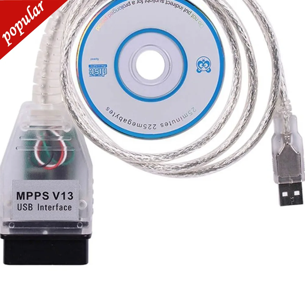 Newst MPPS V13.02 V13 K CAN Flasher Chip Tuning ECU Programmer MPPS V13 OBD2 16Pin To USB Interface Auto Diagnostic Cable