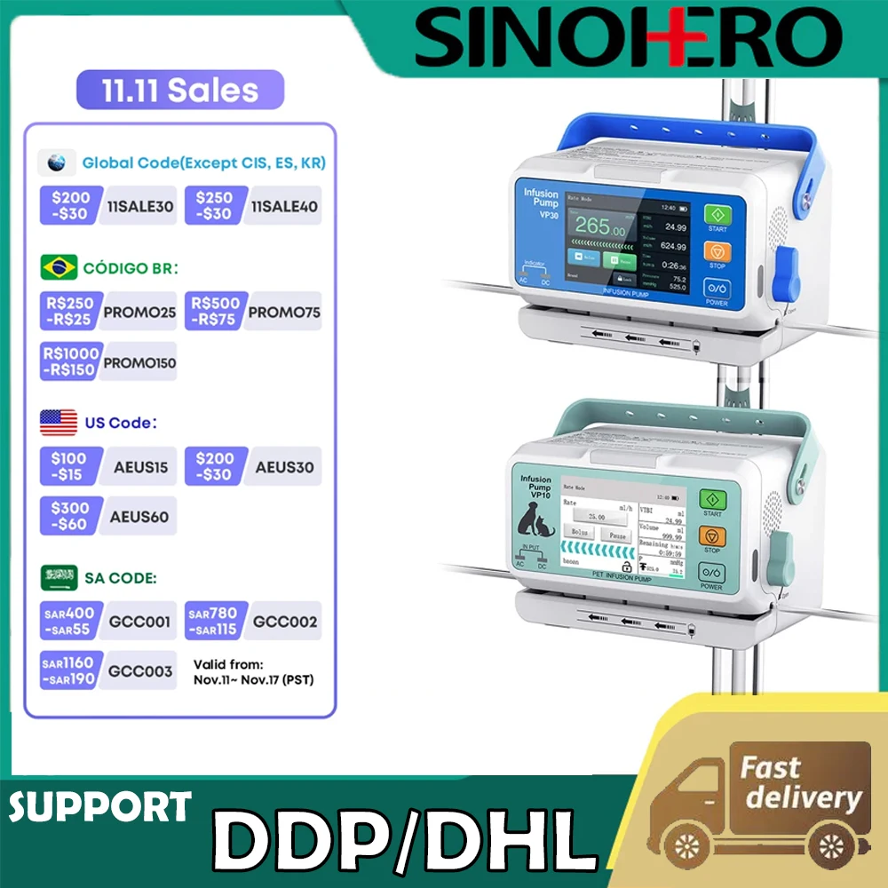 Lcd Display Infusion Pump Veterinary or Human Horizontally Hospitals Infusion Pump Intravenous Injection Medical Accessories