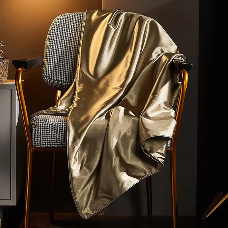 No Pillow Cover Glossy summer satin silk cover with zipper Ice cool bedspread home bedding