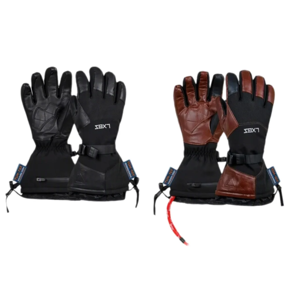 Ski Gloves Men Professional Waterproof Winter for Ski Snowboard Leather Cotton Alpine Running Ski Waterproof Ski Gloves