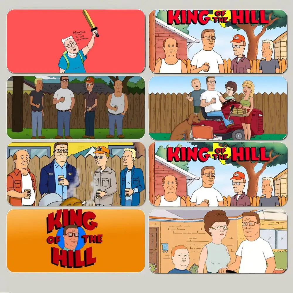 Funny Relaxing Cartoon K-King of the hill Mouse Pad Large Gaming Mousepad with Thick Stitched Edge Non-Slip Desk Mat